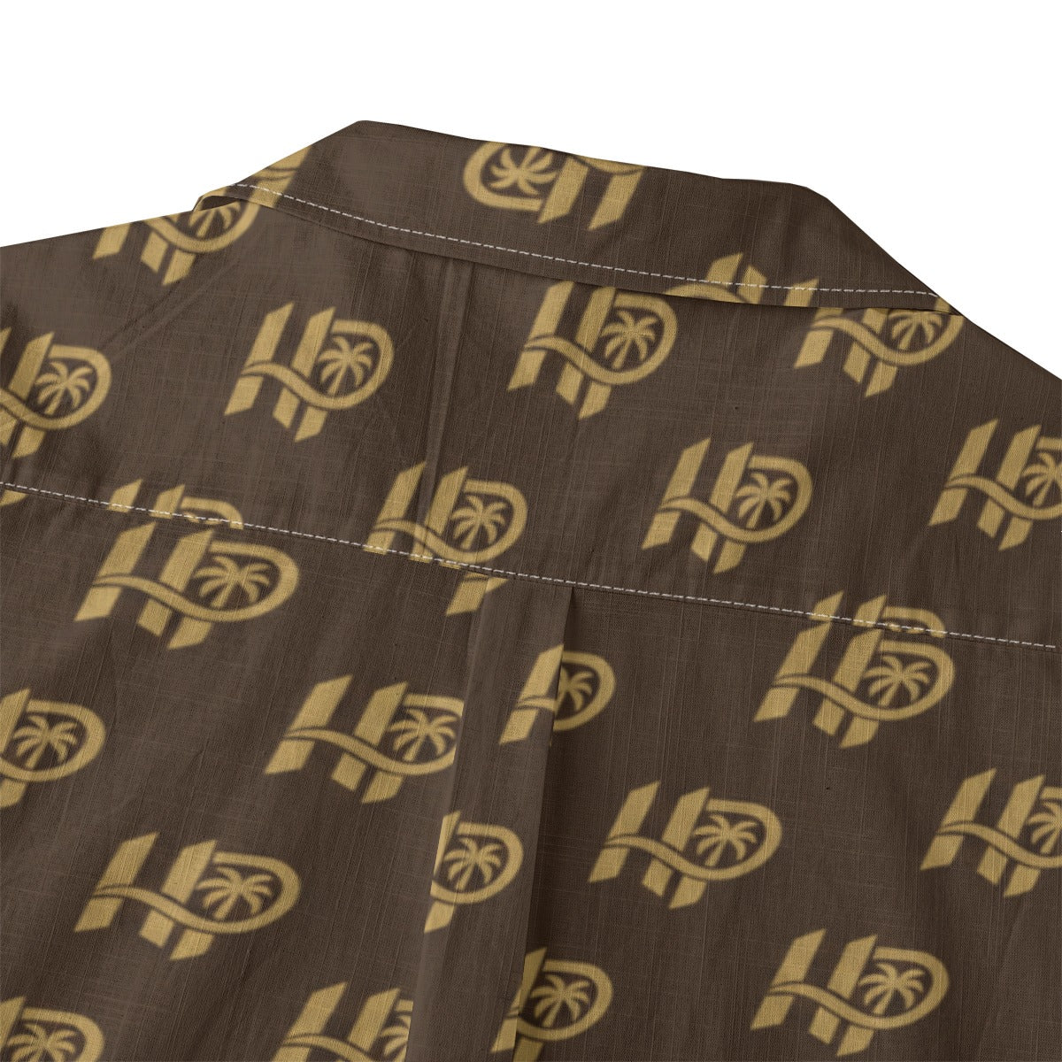 HP Palm Monogram Hawaiian Shirt – Brown & Gold