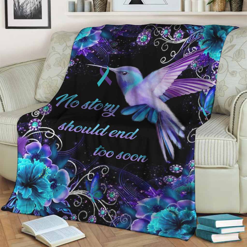 Hope Awareness Dragonfly Flannel Blanket For Living Room And Bedroom Styling