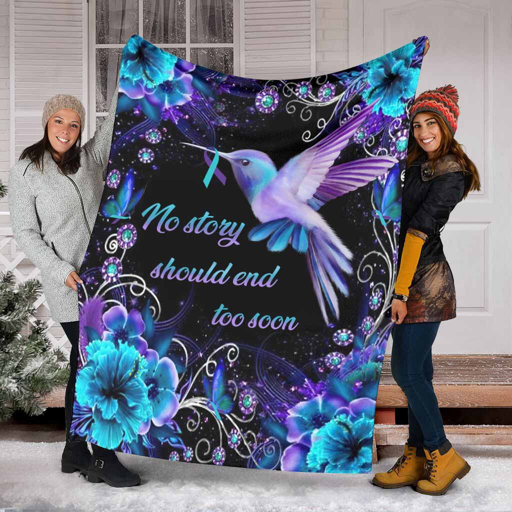Hope Awareness Dragonfly Flannel Blanket For Relaxing At Home And Travel