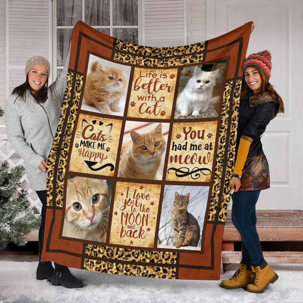 Cat Lover Life Is Better With A Cat Flannel Blanket For Soft Bed Couch And Home Comfort
