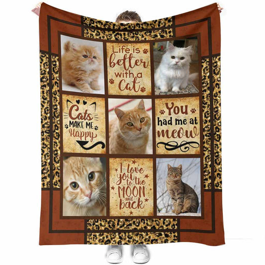 Cat Lover Life Is Better With A Cat Flannel Blanket For Cozy Bedroom And Sofa Decor