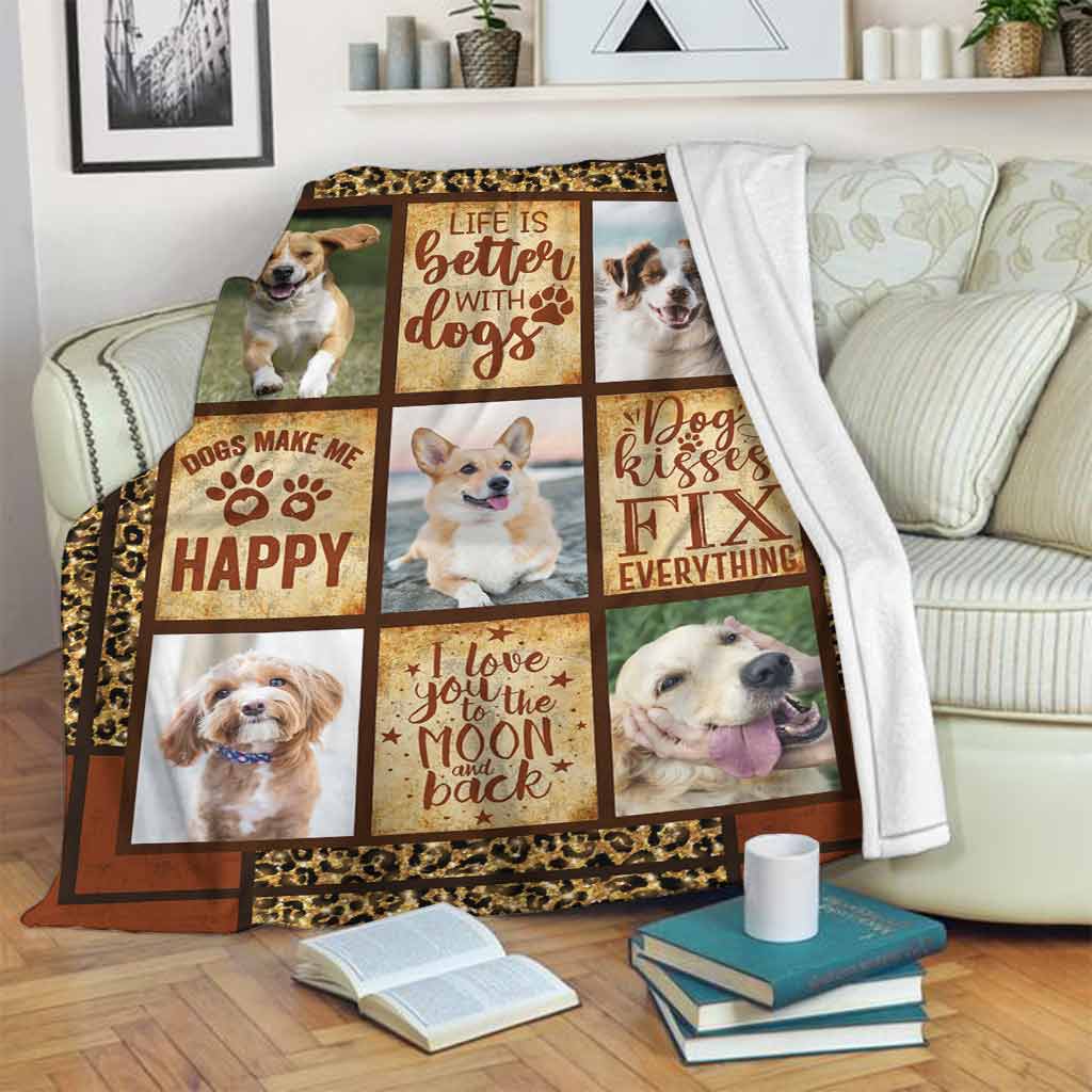 Dog Lover Life Is Better With Dogs Flannel Blanket For Relaxing At Home And Travel