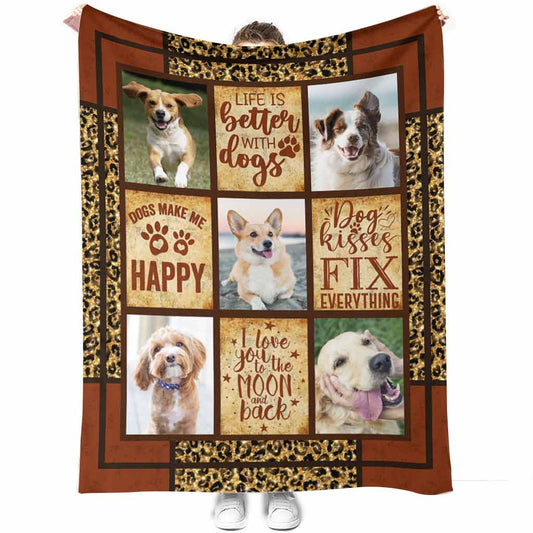Dog Lover Life Is Better With Dogs 50 x 60 Inch Flannel Blanket For Cozy Bedroom And Sofa Decor