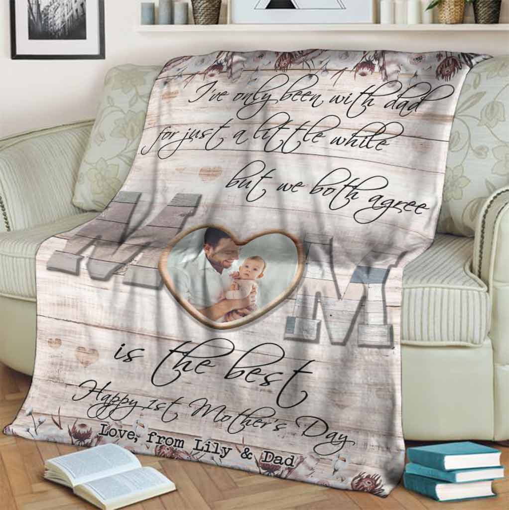 Family I've Only Been With Dad Personalized Flannel Blanket For Relaxing At Home And Travel