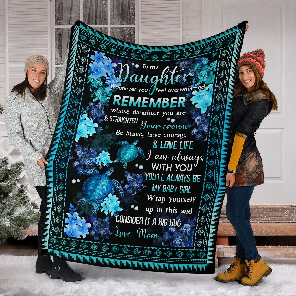 Turtle To My Daughter Turtle Sea Flannel Blanket For Bedroom Couch And Daily Comfort
