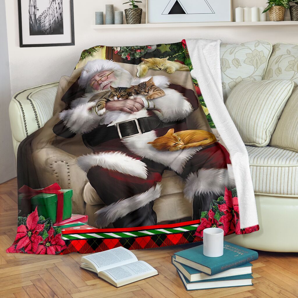 Cat All I Want For Christmas Is A Nap Flannel Blanket For Warm Home Decor And Relaxation