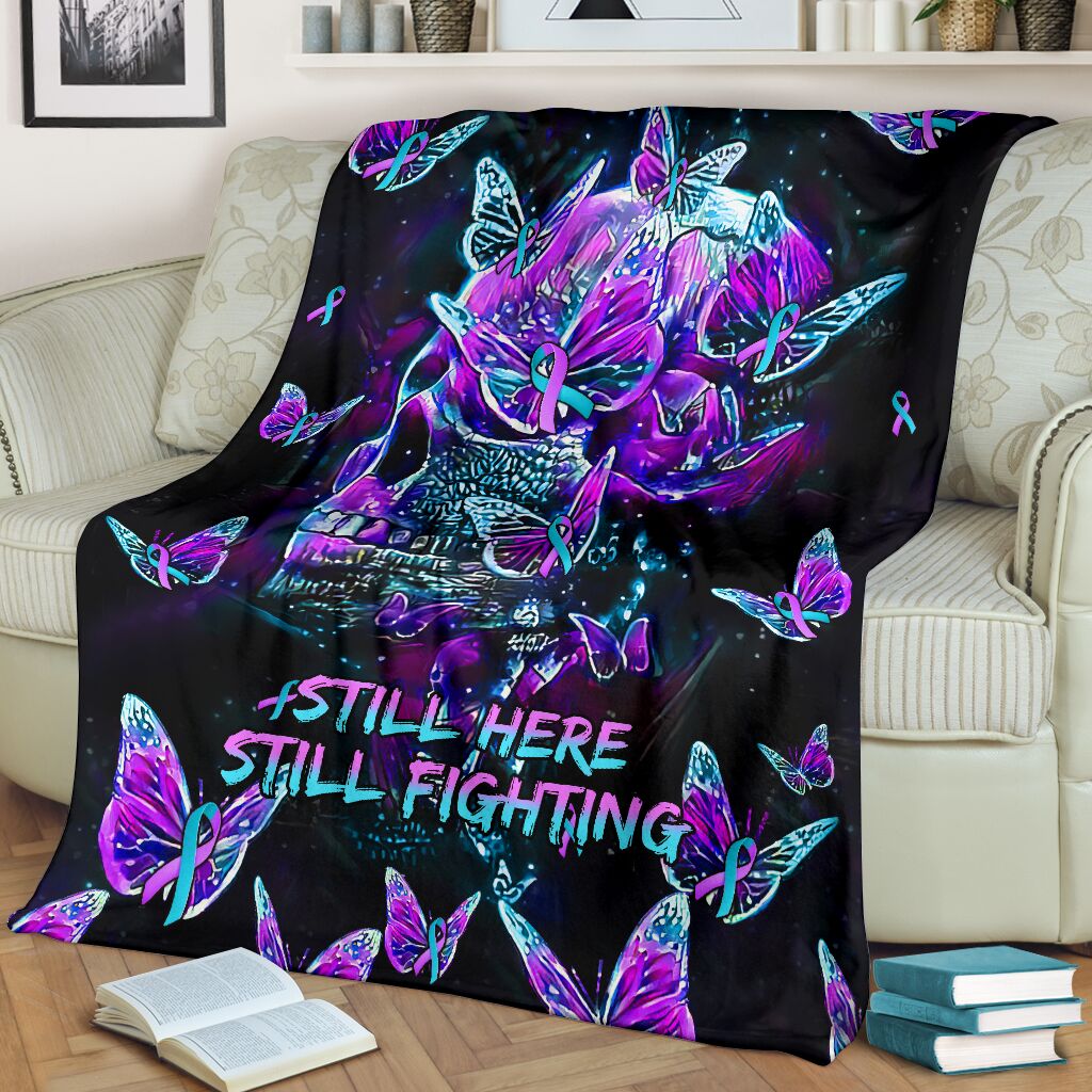 Hope Awareness Butterfly Flannel Blanket For Soft Bed Couch And Home Comfort