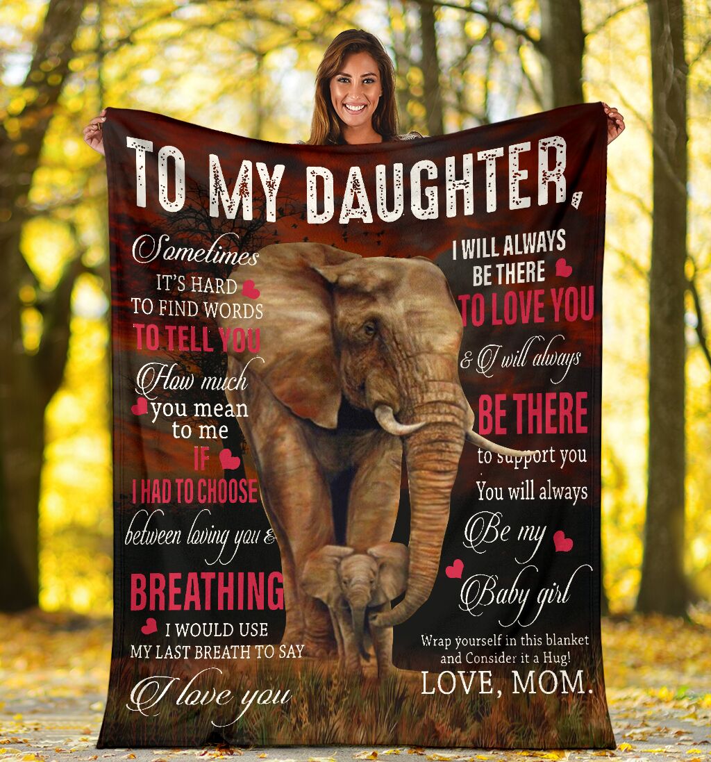 Elephant To My Daughter Breathing I Love You Flannel Blanket For Cozy Home Lounging And Gifting