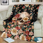Skull Floral So Mysterious Flannel Blanket For Living Room And Bedroom Styling