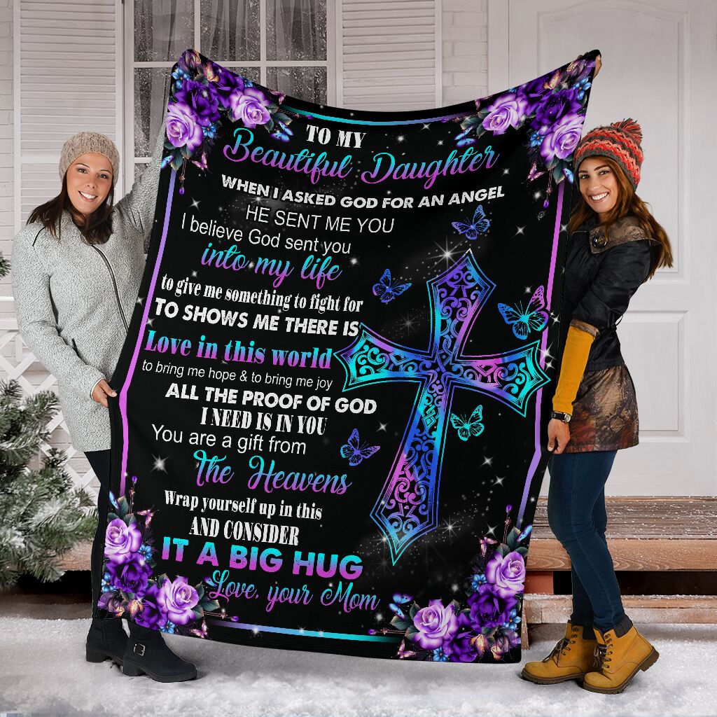 God I Asked God For A Best Friend Christian Flannel Blanket For Bedroom Couch And Daily Comfort