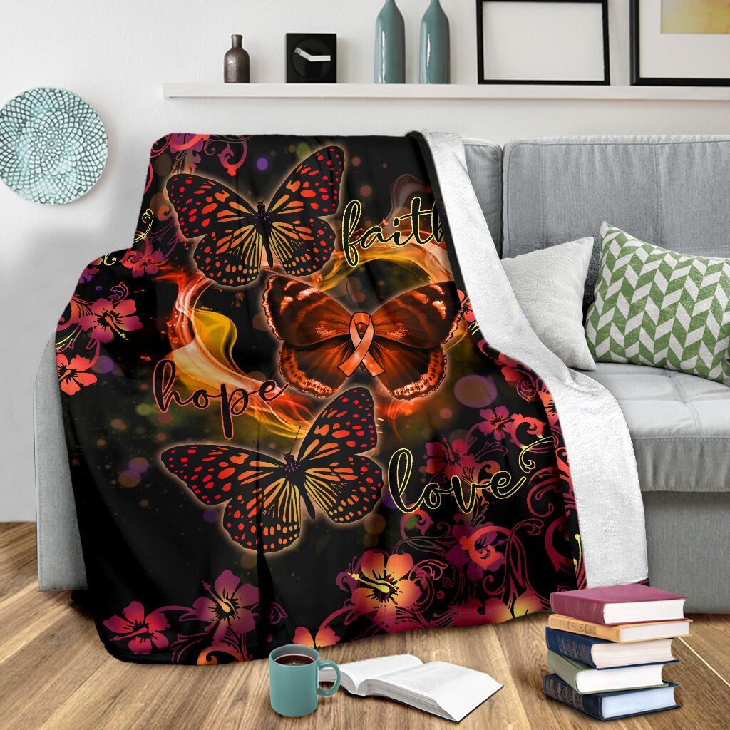 Multiple Sclerosis Awareness Flannel Blanket For Relaxing At Home And Travel