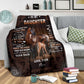 Horse To My Daughter Horse Brown Flannel Blanket For Relaxing At Home And Travel