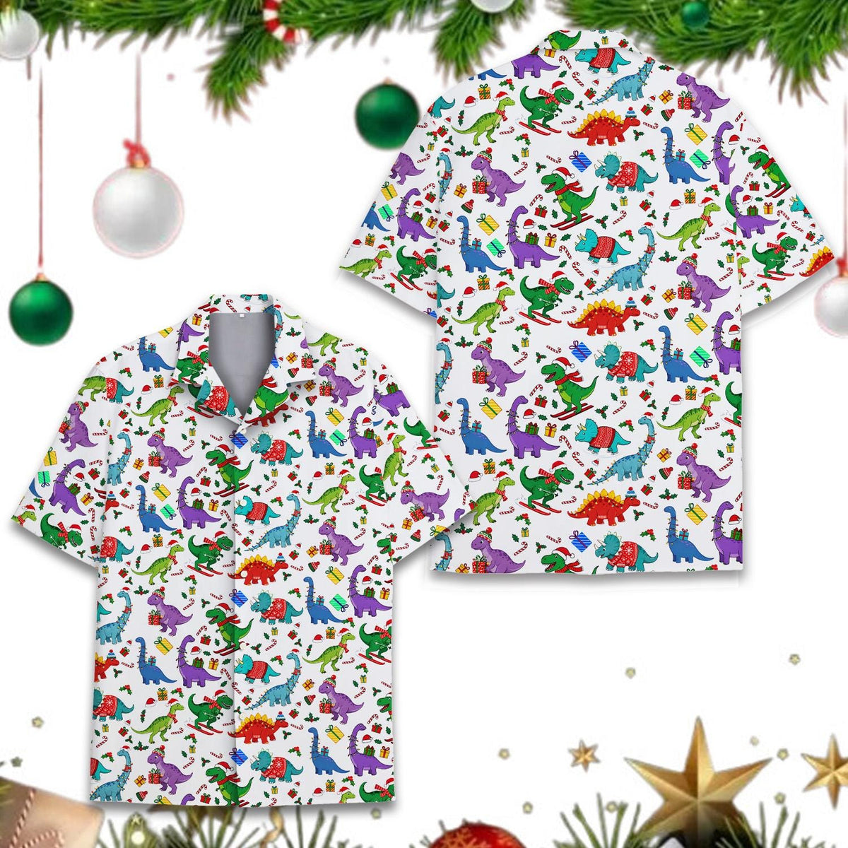 Christmas Dinosaur Funny Dino Holiday Party 1 – Hawaiian Shirt