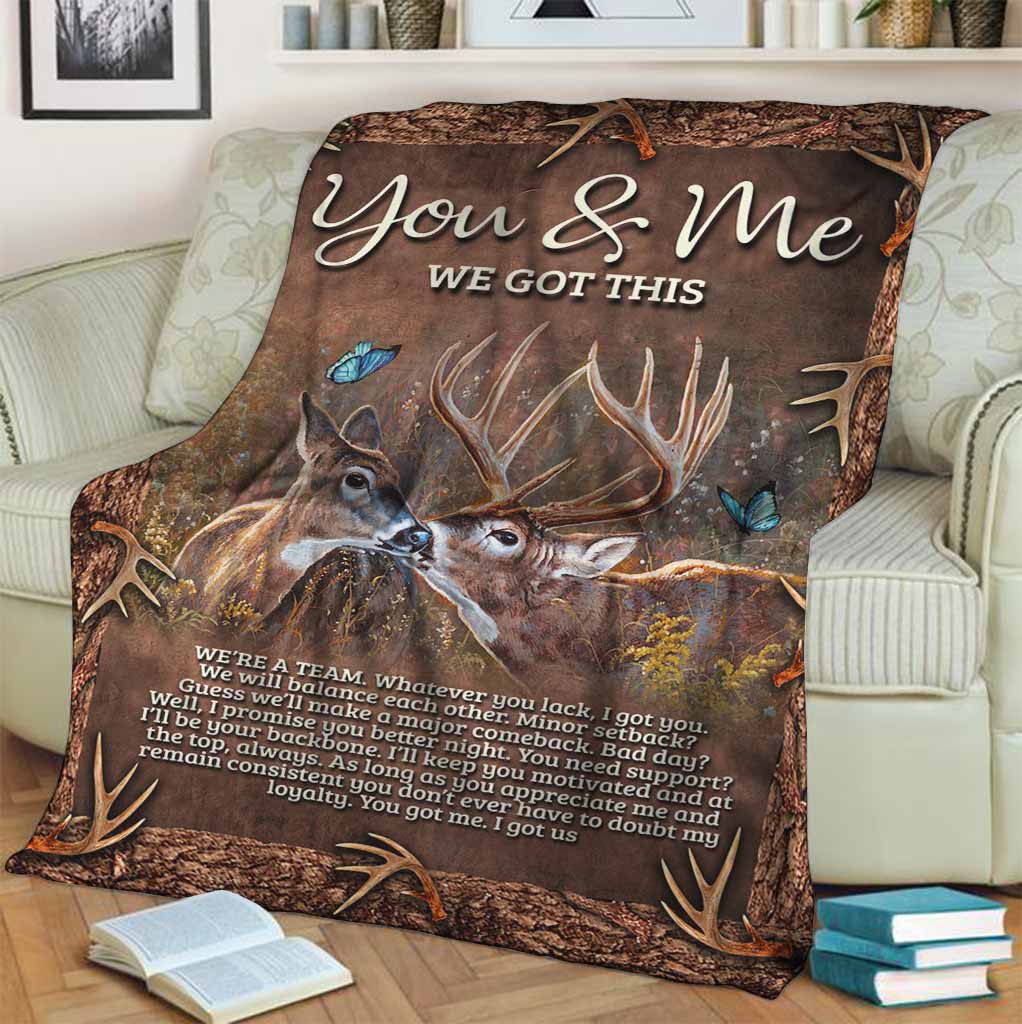 Hunting Deer You And Me Flannel Blanket For Living Room And Bedroom Styling