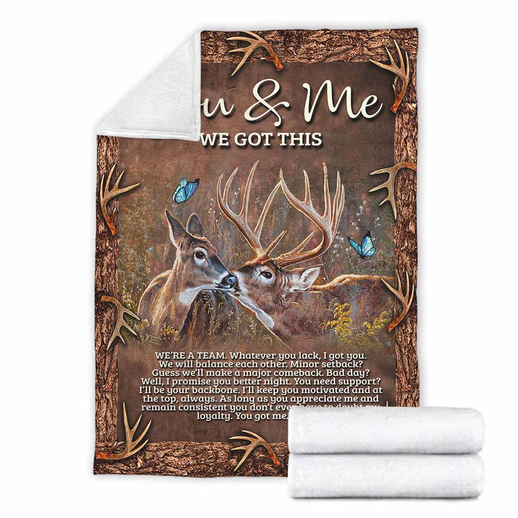 Hunting Deer You And Me Flannel Blanket For Bed Sofa And Reading Nook Decor