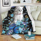 Cat Blur Floral Cats Flannel Blanket For Bed Sofa And Reading Nook Decor