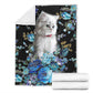 Cat Blur Floral Cats Flannel Blanket For Relaxing At Home And Travel