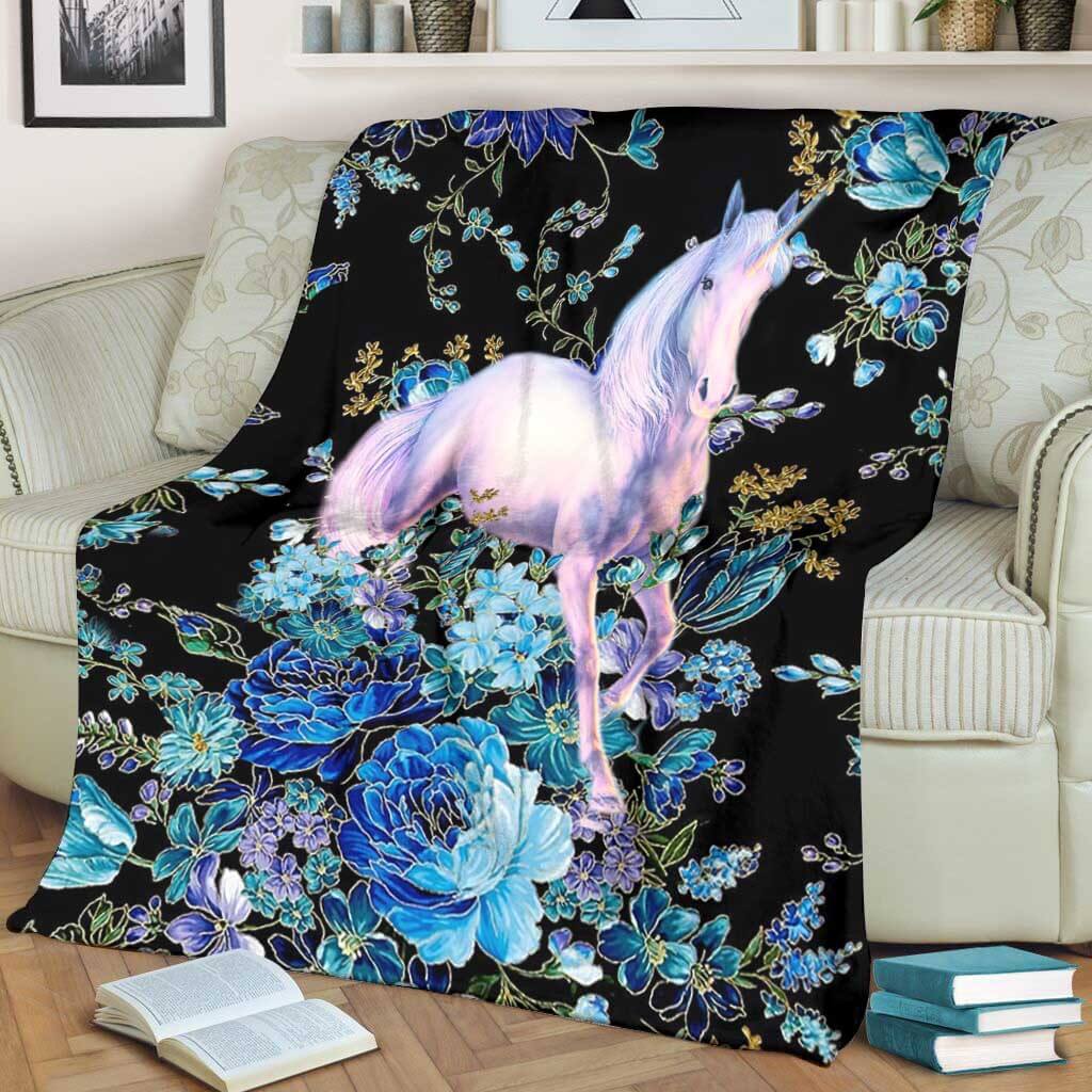 Unicorn Floral Unicorns Flannel Blanket For Living Room And Bedroom Styling