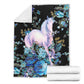 Unicorn Floral Unicorns Flannel Blanket For Bed Sofa And Reading Nook Decor