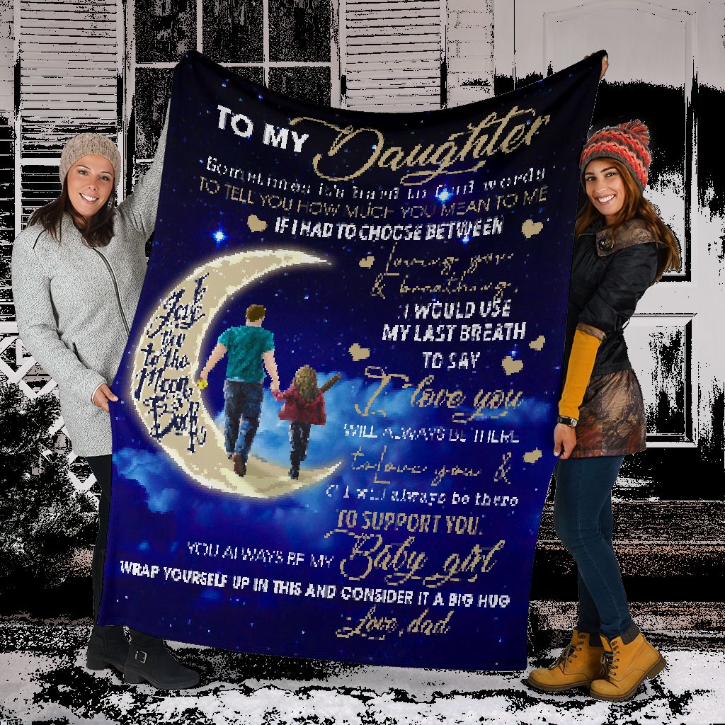 Family Dad To My Daughter Flannel Blanket For Bedroom Couch And Daily Comfort
