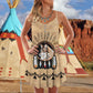 Native Wolf Dreamcatcher Vibes – Women's Summer Sleeveless V-Neck Camisole Dress