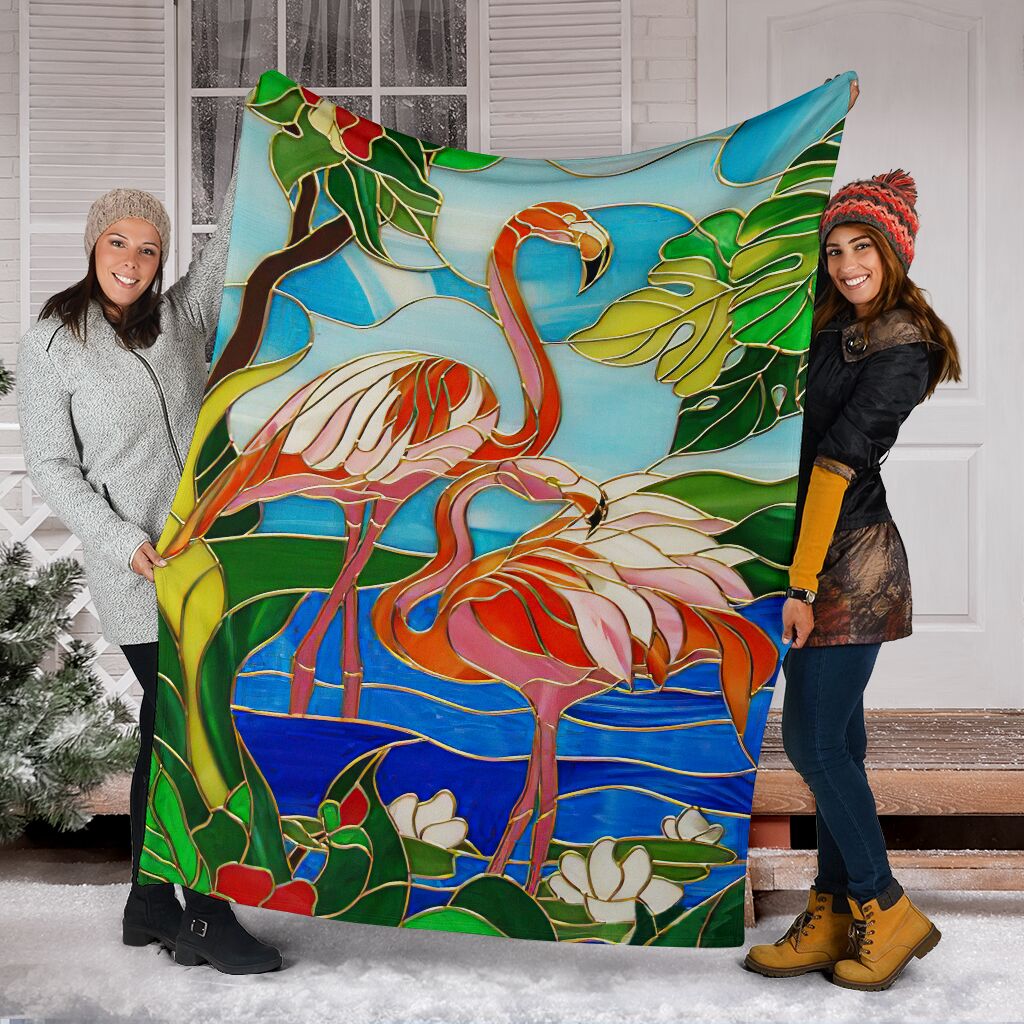 Flamingo Love Beautiful Life Flannel Blanket For Bedroom Couch And Daily Comfort