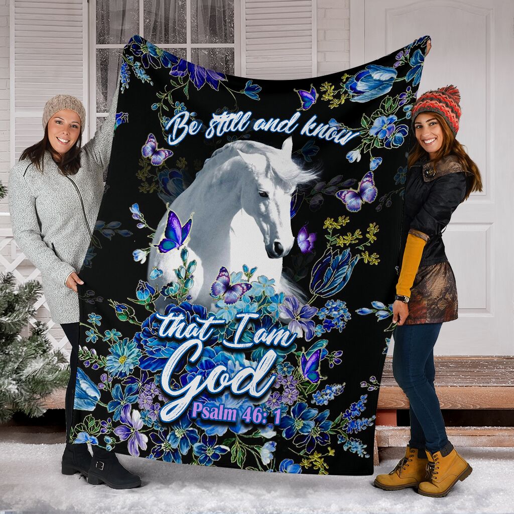 Horse Be Still And Knowing That I Am God Flannel Blanket For Bedroom Couch And Daily Comfort