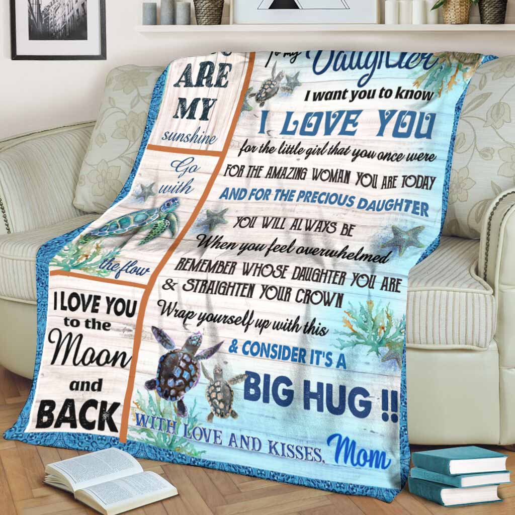 Turtle To My Daughter Be Good Flannel Blanket For Living Room And Bedroom Styling