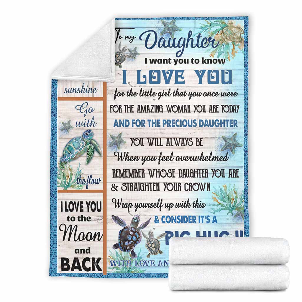 Turtle To My Daughter Be Good Flannel Blanket For Bed Sofa And Reading Nook Decor