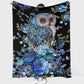 Owl Blue Floral Flannel Blanket For Living Room And Bedroom Styling