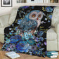 Owl Blue Floral Flannel Blanket For Bed Sofa And Reading Nook Decor