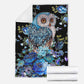 Owl Blue Floral Flannel Blanket For Cozy Home Lounging And Gifting