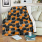 Halloween Pumpkin Black Cat Flannel Blanket For Warm Home Decor And Relaxation