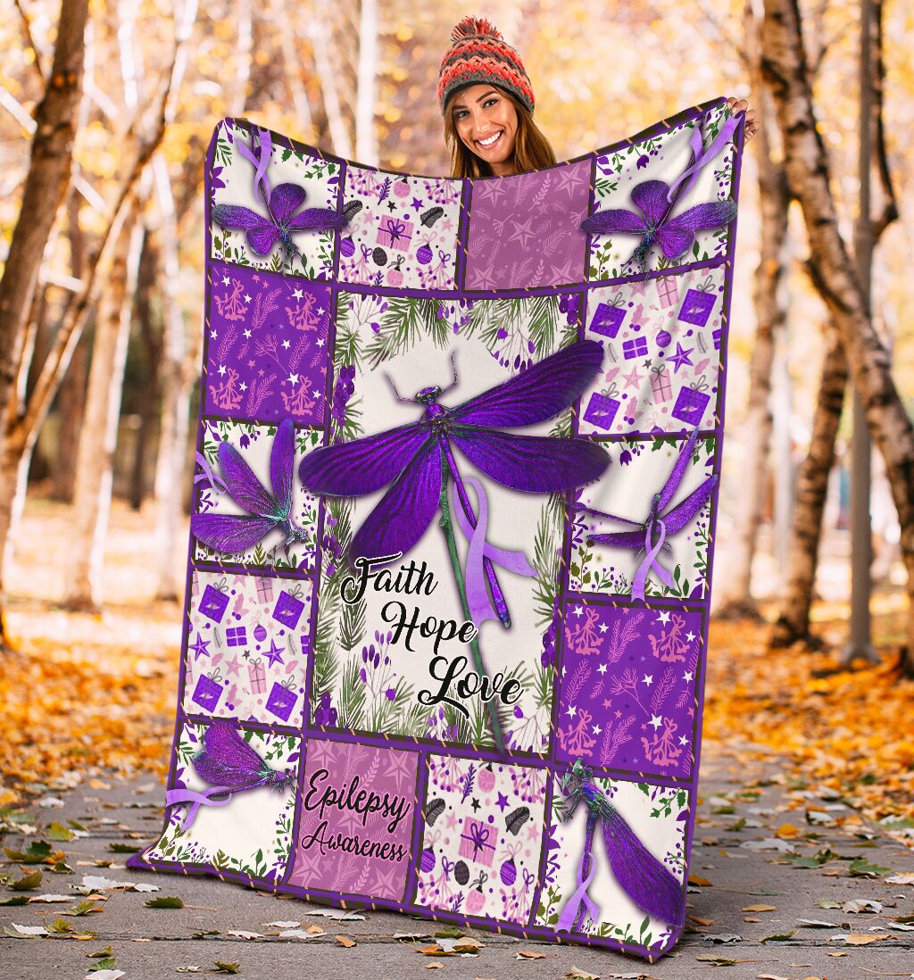 Epilepsy Awareness Butterfly Flannel Blanket For Bed Sofa And Reading Nook Decor
