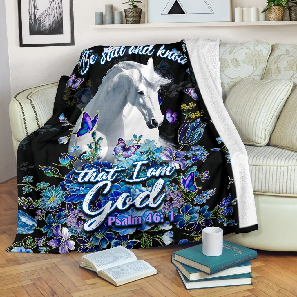 Horse Be Still And Knowing That I Am God Flannel Blanket For Soft Bed Couch And Home Comfort
