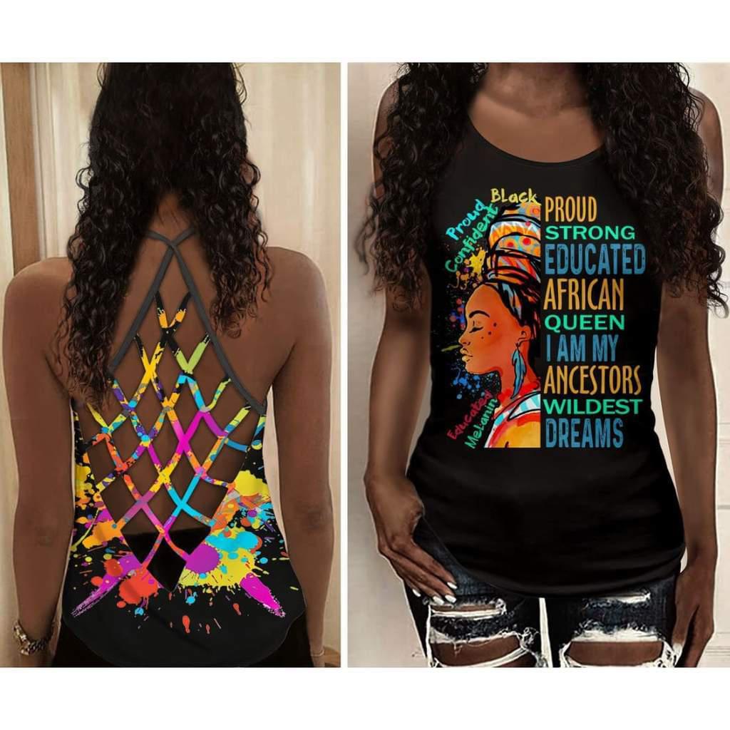 Black Woman Love Peace Strong Educated Collection – Hollow Tank Top