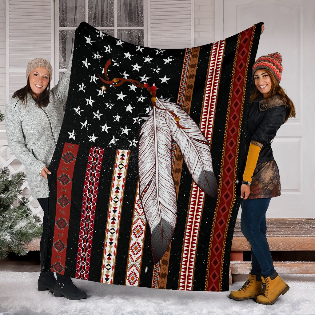 Native American Flag Native American Flannel Blanket For Bedroom Couch And Daily Comfort