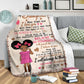 Black Girl To My Daughter African American Flannel Blanket For Relaxing At Home And Travel