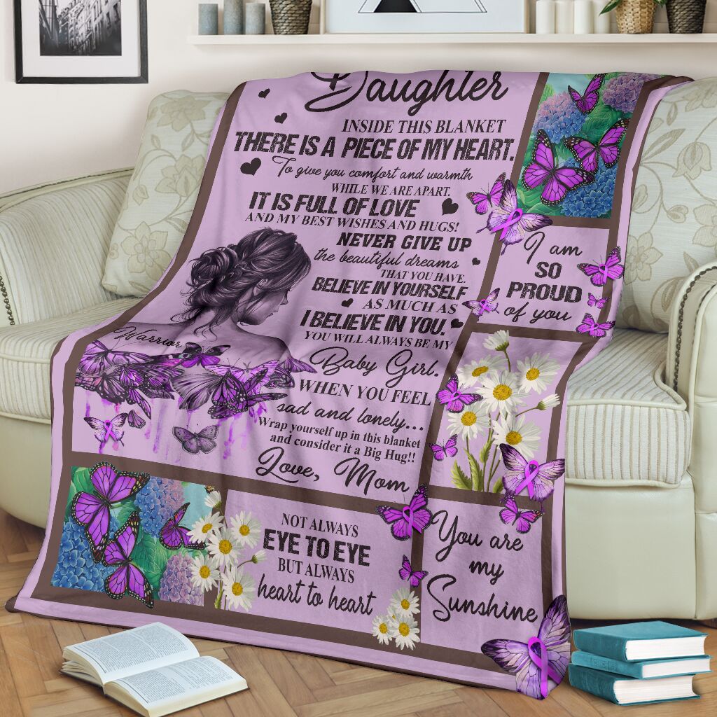 Fibromyalgia To My Daughter Fibromyalgia Awareness Flannel Blanket For Living Room And Bedroom Styling