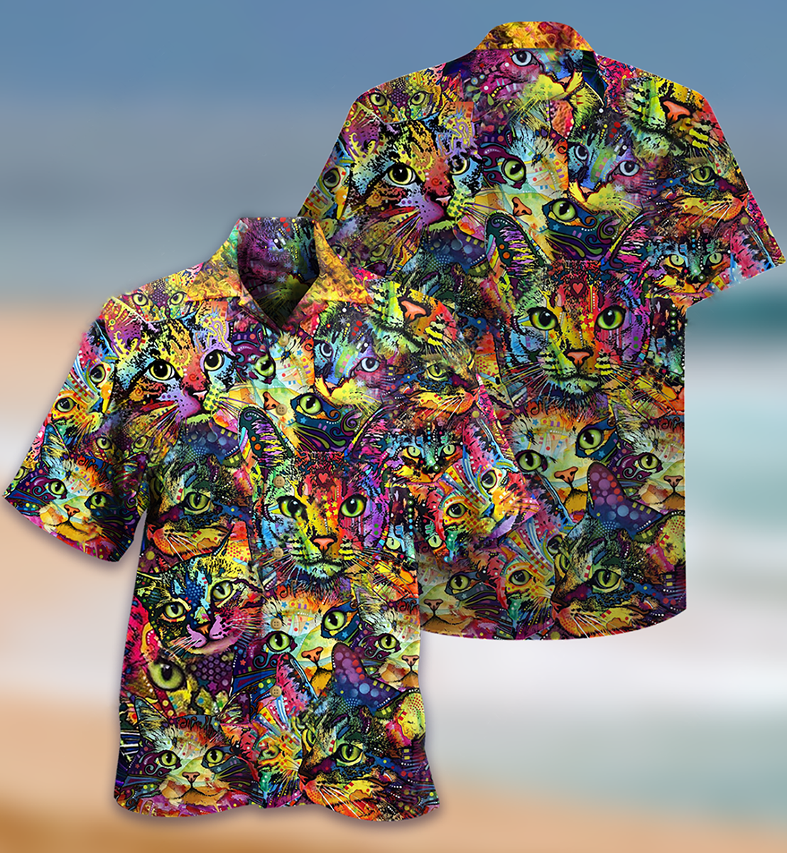 Cat Smile Colorful Edition – Hawaiian Shirt