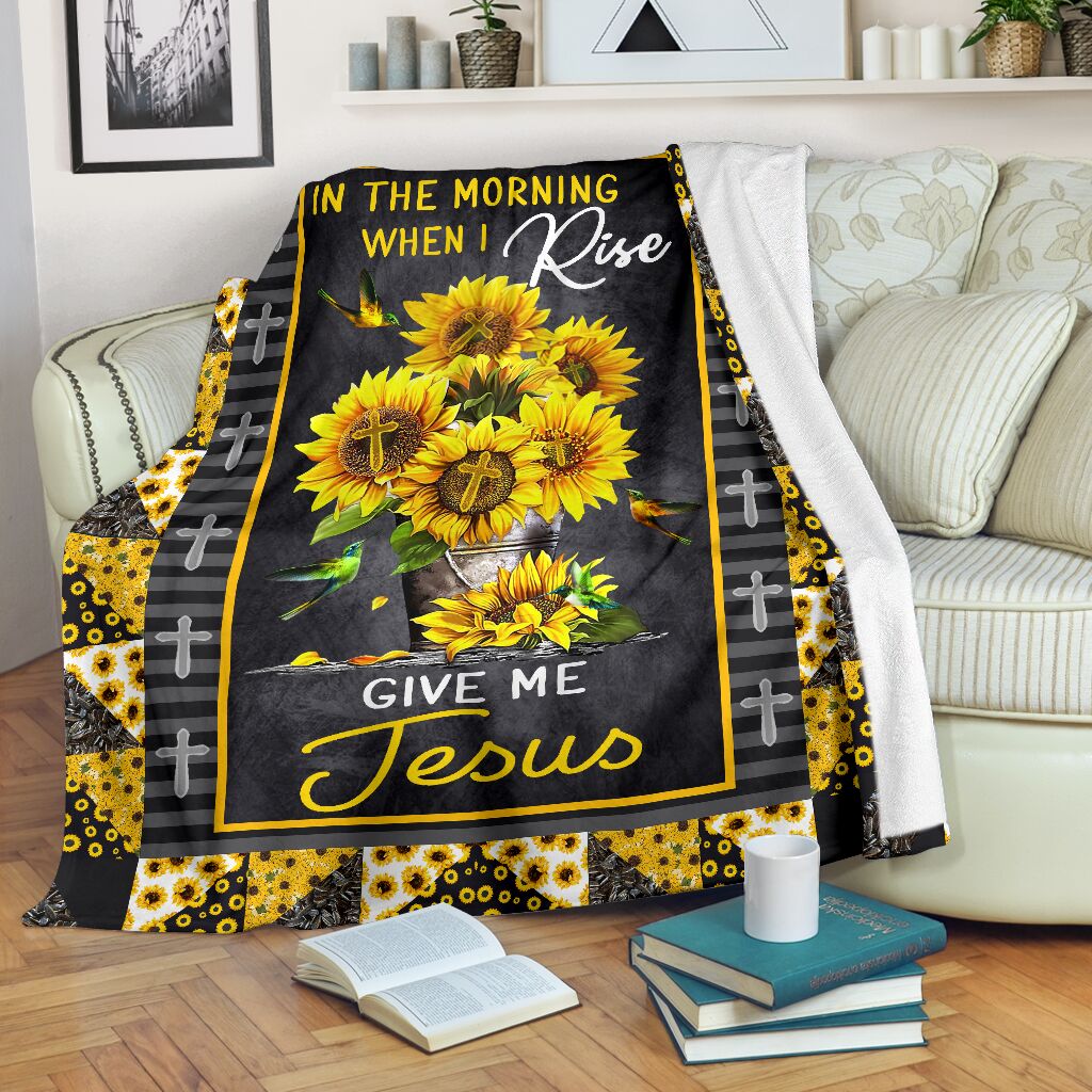 Jesus In The Morning When I Rise Give Me Jesus Christian Flannel Blanket For Warm Home Decor And Relaxation