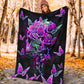 Skull Butterfly Story Flannel Blanket For Bed Sofa And Reading Nook Decor
