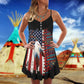 Native America Summer Pattern – Women's Summer Sleeveless V-Neck Camisole Dress