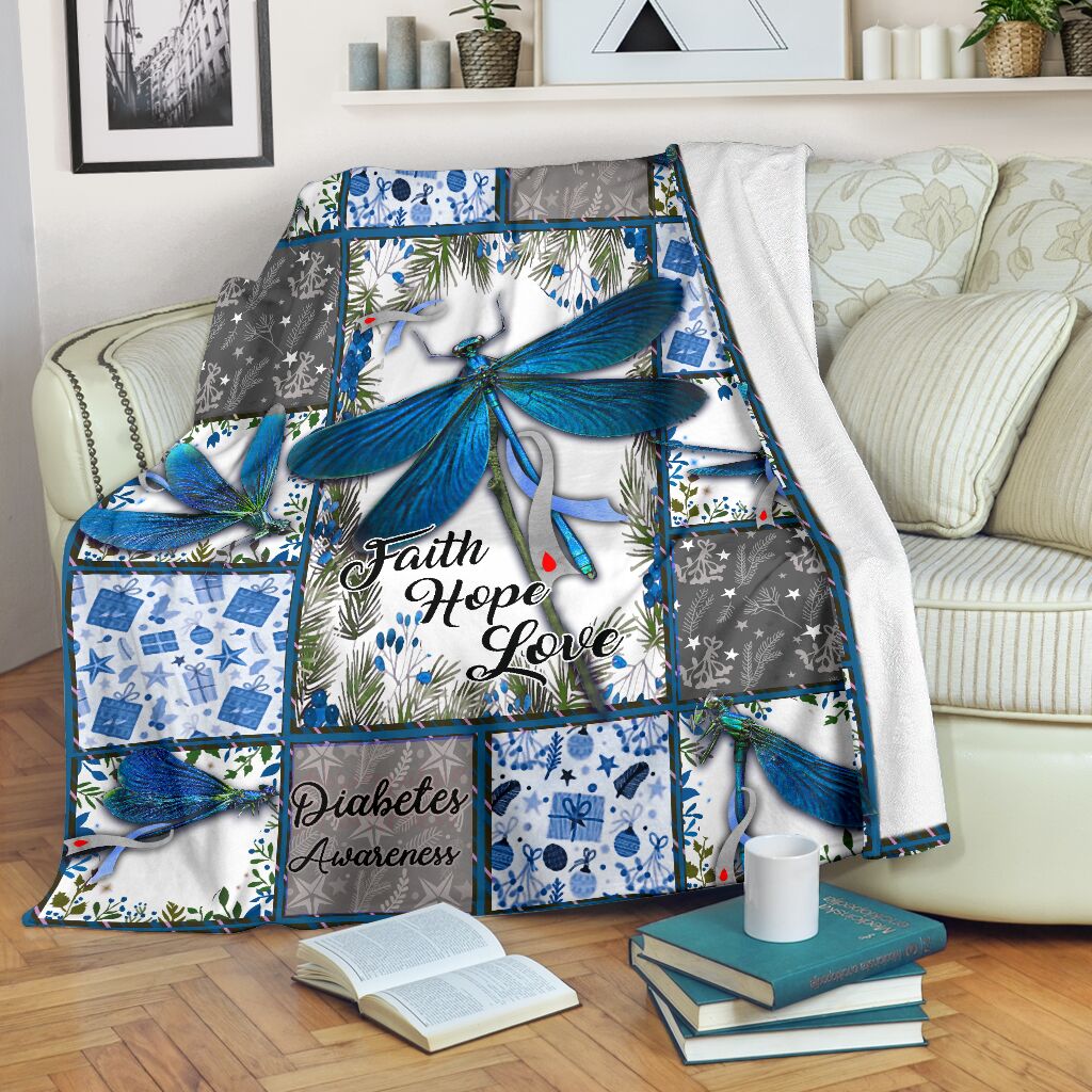 Diabetes Awareness Flannel Blanket For Warm Home Decor And Relaxation