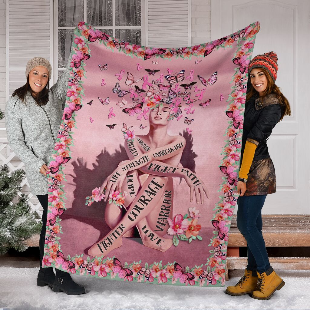 Breast Cancer Survivor Awareness Flannel Blanket For Bedroom Couch And Daily Comfort