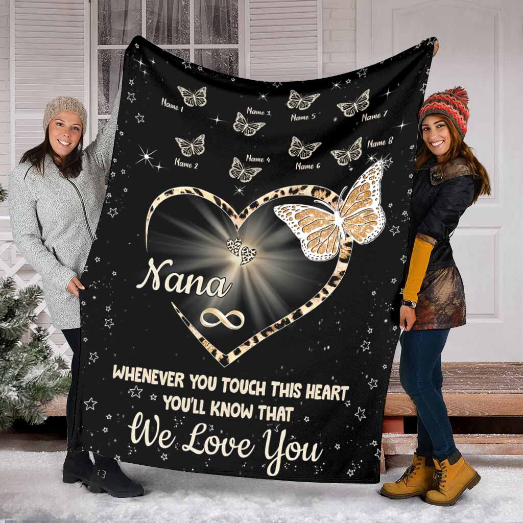 Butterfly Whenever You Touch This Heart Personalized Flannel Blanket For Soft Bed Couch And Home Comfort
