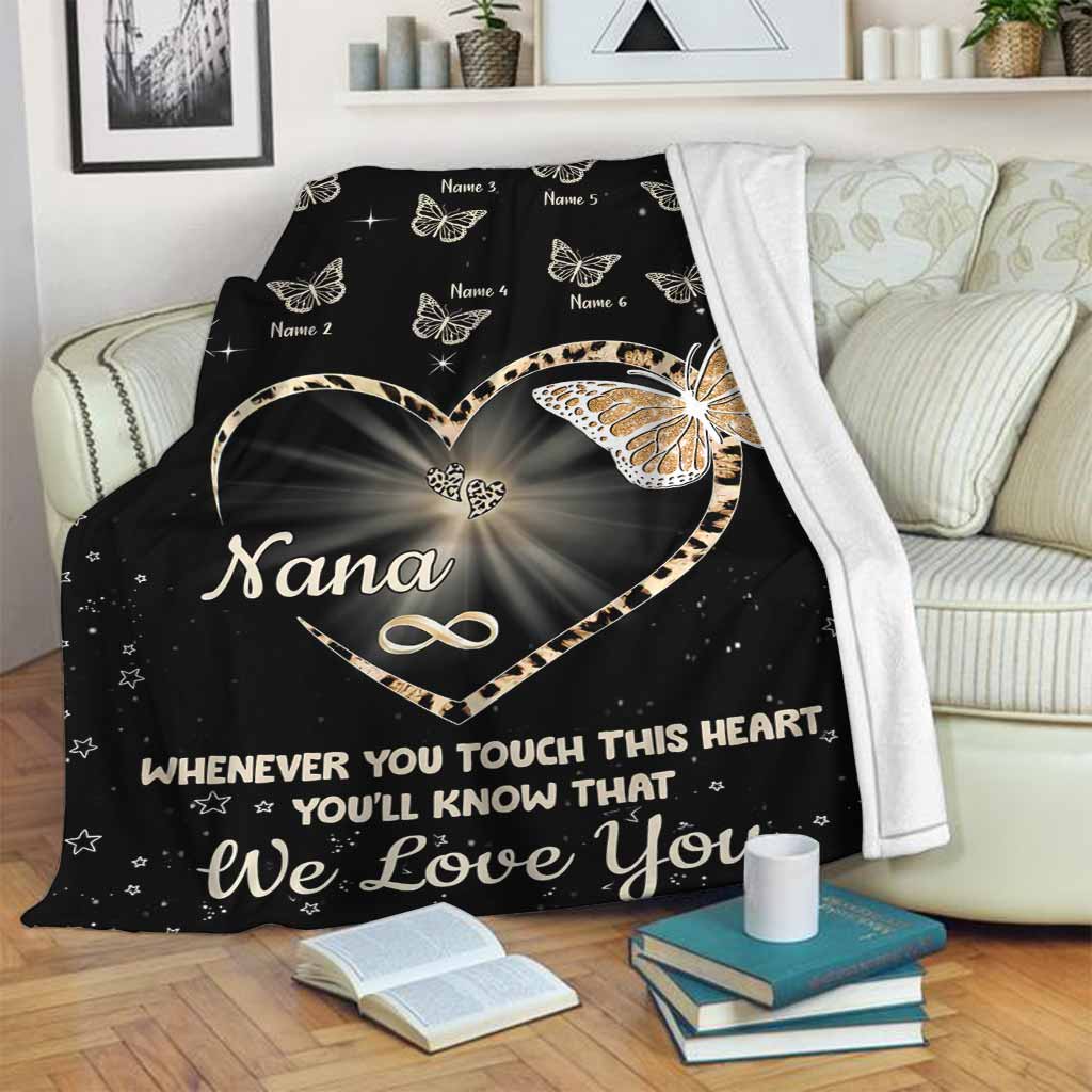 Butterfly Whenever You Touch This Heart Personalized Flannel Blanket For Living Room And Bedroom Styling