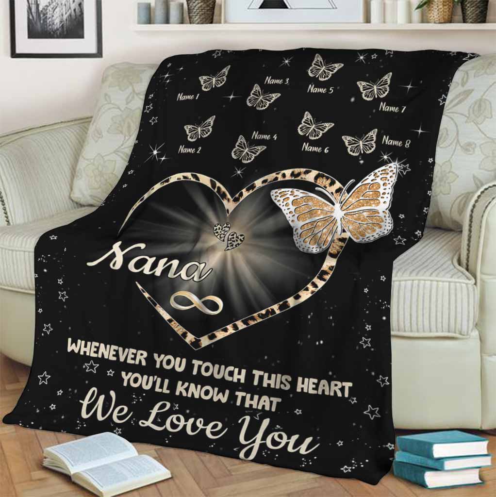 Butterfly Whenever You Touch This Heart Personalized Flannel Blanket For Relaxing At Home And Travel
