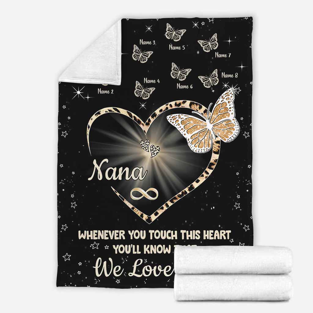 Butterfly Whenever You Touch This Heart Personalized Flannel Blanket For Bed Sofa And Reading Nook Decor