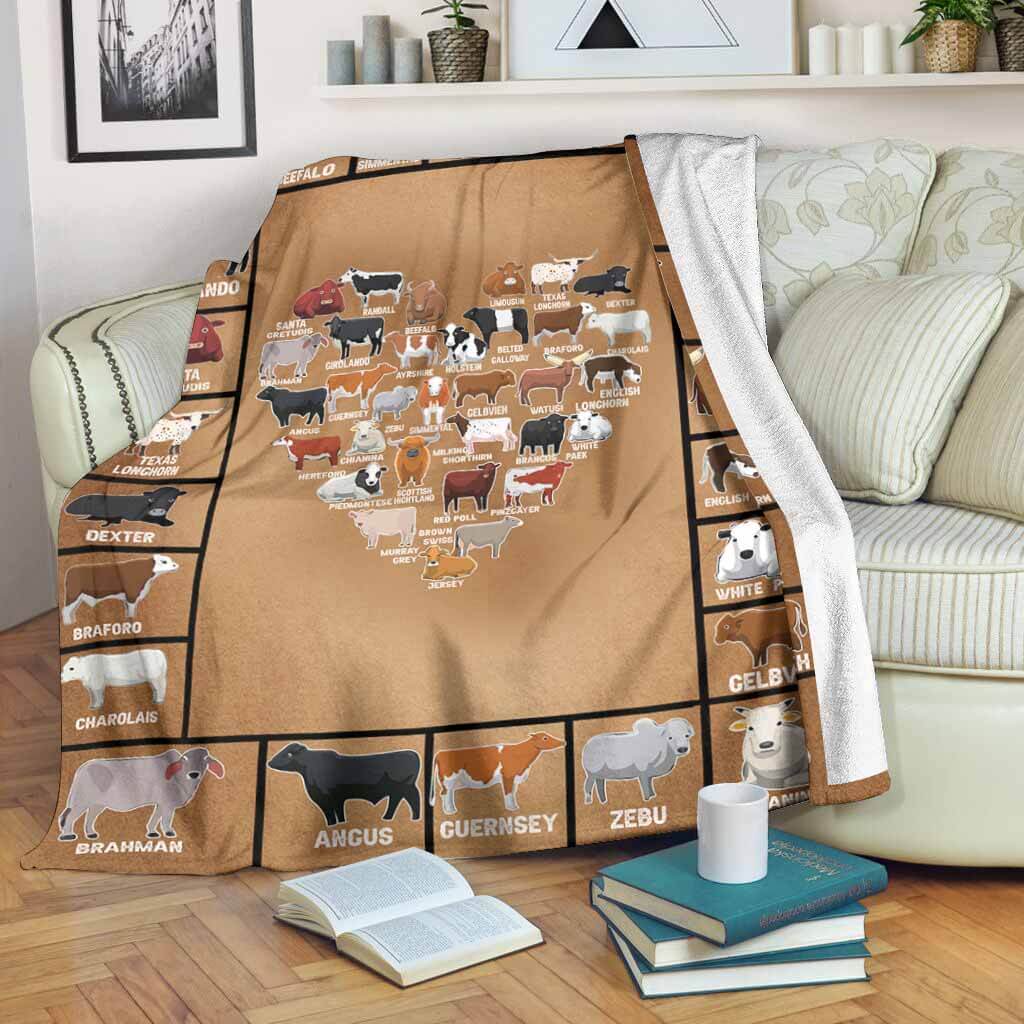 Cow Farm Life Love Animals Flannel Blanket For Relaxing At Home And Travel